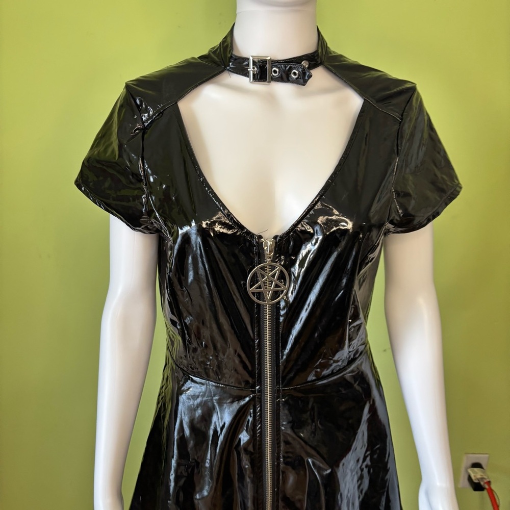 Killstar Black Vinyl Midi Dress - Picture 5 of 8